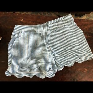 Seersucker Scalloped Shorts